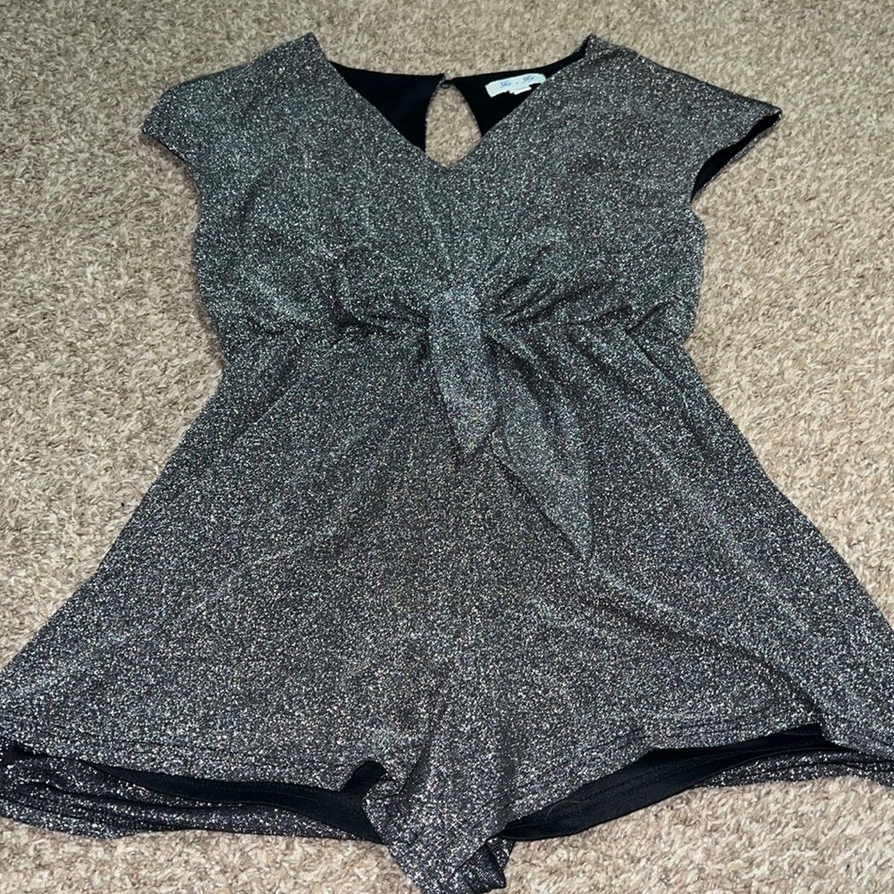 Open back romper sparkly